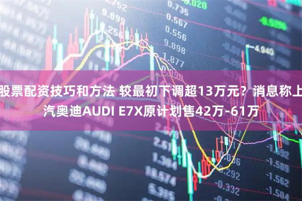 股票配资技巧和方法 较最初下调超13万元？消息称上汽奥迪AUDI E7X原计划售42万-61万